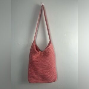 The Sak y2k Pink crochet bag shoulder bag fisherman boho beach knit